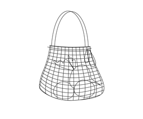 Eco friendly string bag black and white clipart