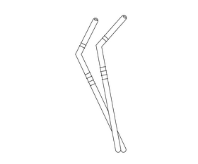 Zero waste reusable tubules black and white clipart