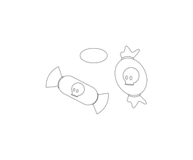 Halloween candy drawing black and white clipart