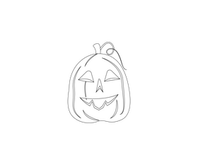 Halloween pumpkin illustration black and white clipart