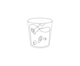 Glass bottle of poison black and white clipart
