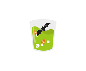 Glass bottle of poison clipart