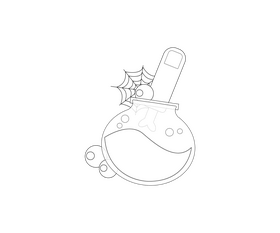 Magic potion cartoon black and white clipart