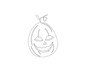 Halloween Jack o' lantern black and white clipart