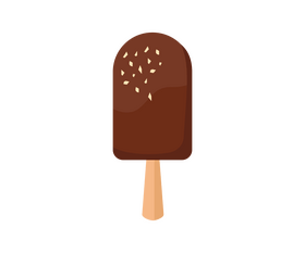 Cartoon chocolate ice cream on a stick clipart
