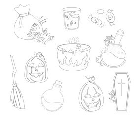 Free Halloween black and white vector
