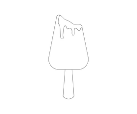 Berry ice cream on a stick black and white clipart