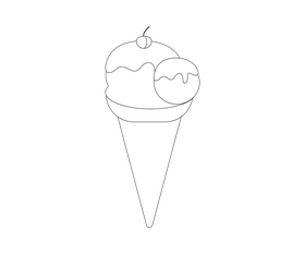 Free ice cream cone black and white clipart