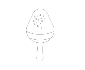 Lolly ice cream on a stick drawing black and white clipart