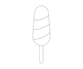 Popsicles ice cream black and white clipart