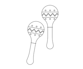Free maracas black and white clipart