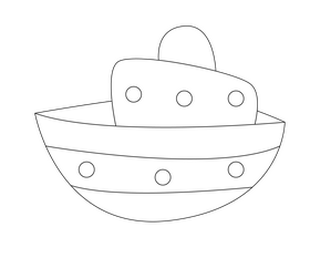Ship illustration black and white clipart