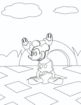 Cartoon mickey mouse black and white vector