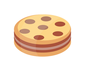 Sugar biscuit with cream filling clipart