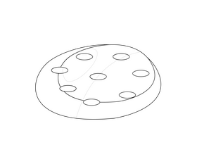 Cartoon biscuit black and white clipart