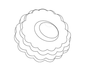 Jam and cream biscuit black and white clipart