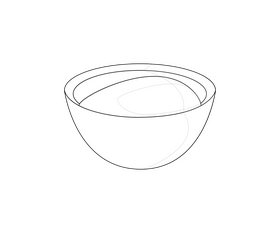 Bowl of sour cream black and white clipart