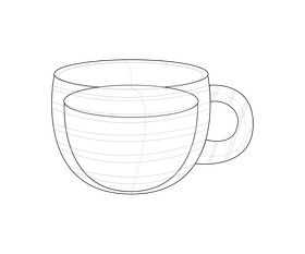 Cup of americano coffee black and white clipart