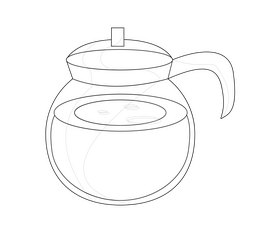 Glass coffee maker illustration black and white clipart
