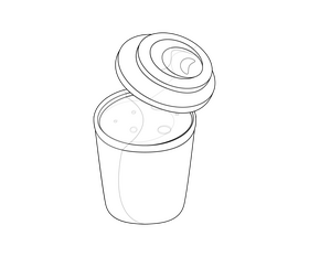 Take away coffee black and white clipart