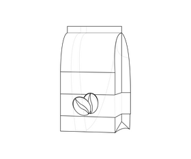 Cartoon pack of coffee black and white clipart