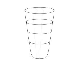 Glass of latte coffee drawing black and white clipart
