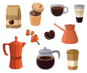 Coffee set vector