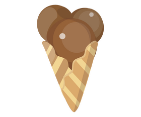 Ice cream cone with chocolate balls clipart