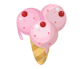 Pink ice cream cone illustration clipart