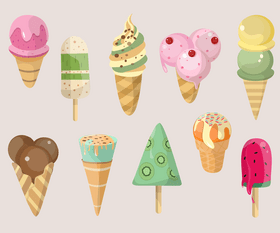 Various ice cream vector