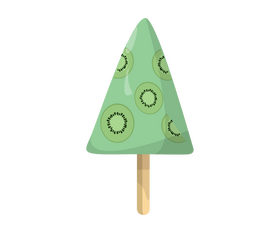Triangular kiwi ice cream on a stick clipart