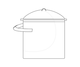 Saucepan cartoon black and white clipart