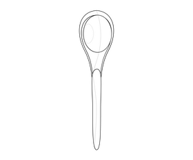 Wooden spoon cartoon black and white clipart