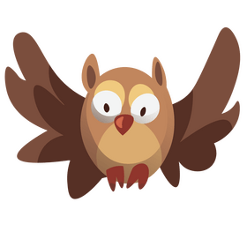Cute owl flying clipart