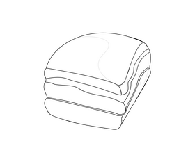 Cartoon beef fat black and white clipart