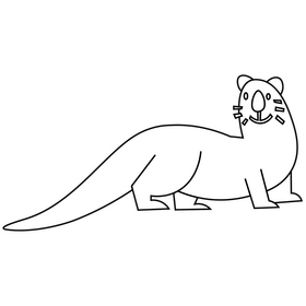 Otter cartoon black and white clipart vector free download