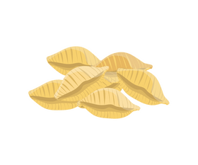 Conchiglie rigate pasta clipart