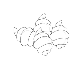 Pasta fusilli illustration black and white clipart