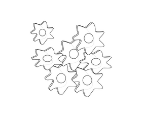 Cartoon pasta black and white clipart