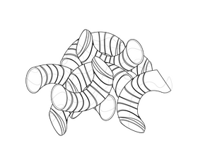 Pasta illustration black and white clipart