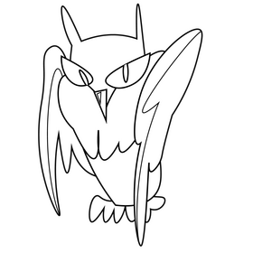 Scary owl black and white clipart