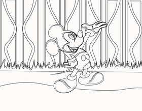 Cute mickey mouse black and white vector