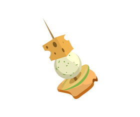 Skewer with cheese and egg clipart