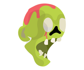 Cartoon screaming zombie face clipart