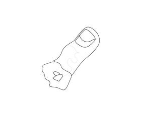 Zombie finger drawing black and white clipart