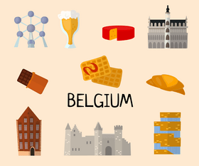 Belgium icons vector