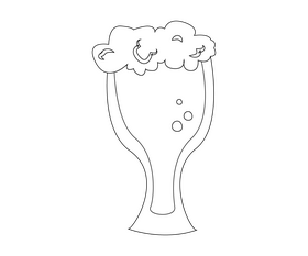 Glass of Belgian beer black and white clipart