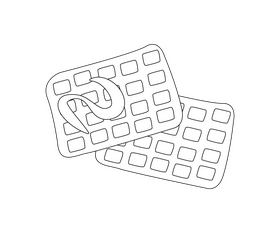 Belgian waffles illustration black and white clipart