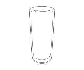 Glass of orange juice black and white clipart