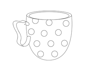 Cup of coffee drawing black and white clipart